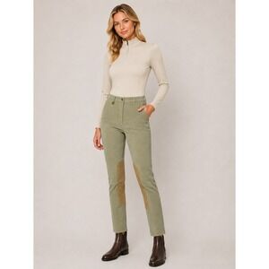 On Course Breeches Women Sage Green Equestrian Riding Pants Knee Patch
